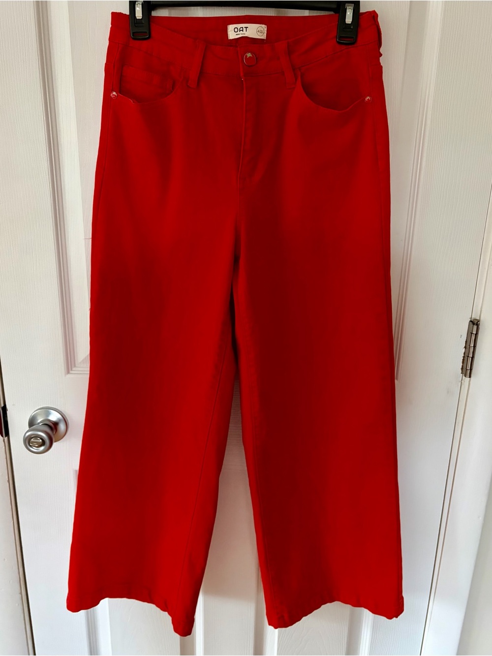 OAT New York Wide Leg High Rise Statement Jeans